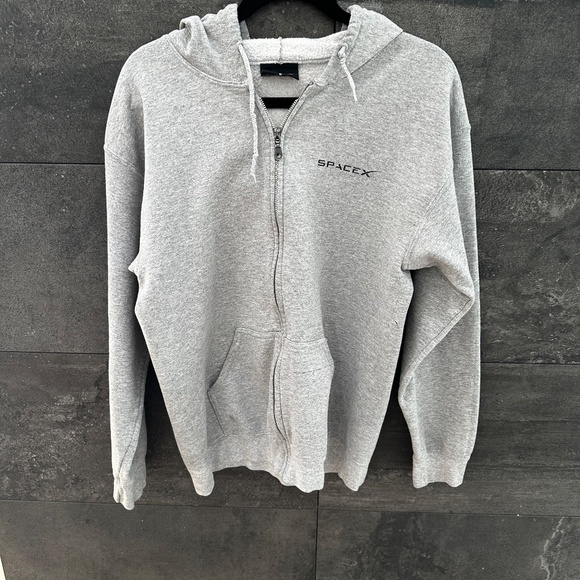 Space X Dragon Gray Zip Up Hoodie Size M - Picture 2 of 9